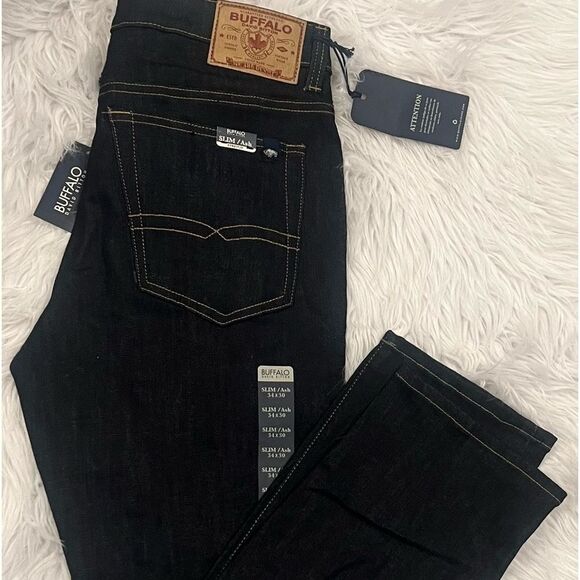 BUFFALO DAVID BITTON 34/30!Men's Slim Ash Stretch Fit Jeans indigo - Picture 9 of 10